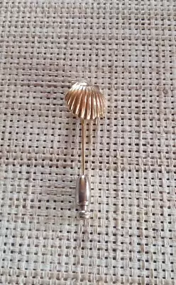 VINTAGE Trifari Yellow Gold Plate Clam Shell Stick Pin/Brooch 1/2” X 2” MARKED • $4.99