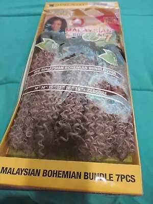 Shake N Go Weave Malaysian Bohemian Bundle 7 PCS Silver & Black Roots • $15