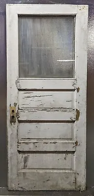 32 X78  Antique Vintage Old SOLID Wood Wooden Entry Door Window Wavy Glass Lite • $399.99