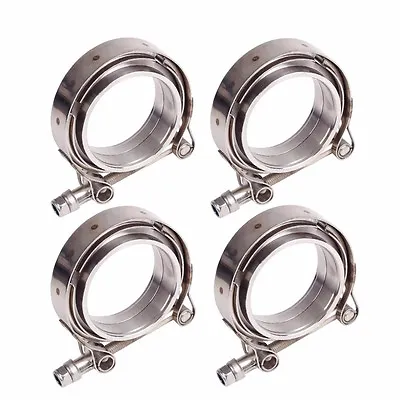 $49.66 • Buy 3  V-Band Flange&Clamp Kit Male/Female With Ridge Exhaust Stainless X4