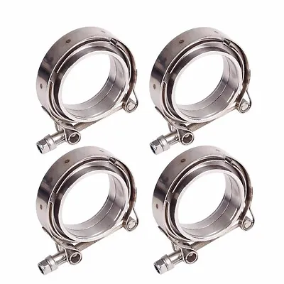 3  V-Band Flange&Clamp Kit Male/Female With Ridge Exhaust Stainless X4 • $45.59