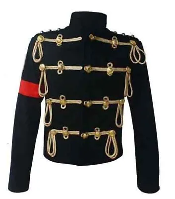 Royal Michael Jackson England Military Black / Gold Braid Wool Coat Fast Ship • $262.95