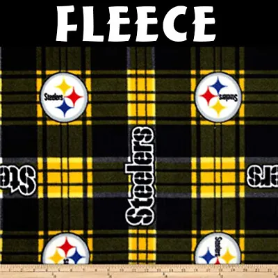 $18.95 • Buy NFL Pittsburgh Steelers Plaid 6395-D Fleece Fabric By The Yard