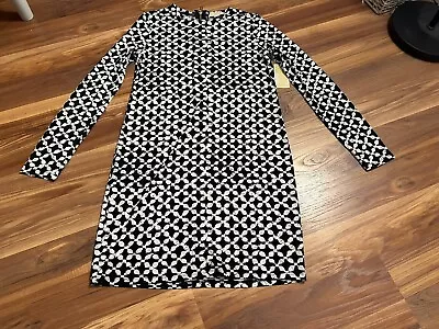 Michael Kors Black & White Long Sleeve Sheath Dress - Size M • $29.90