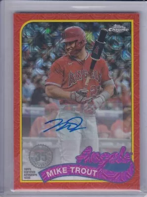 2024 Topps Chrome Silver Orange Mojo Auto Mike Trout 1989 12/25 • $405