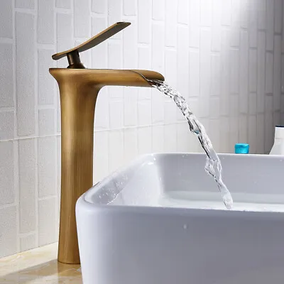 £45.87 • Buy Retro Bathroom Taps Tall Waterfall Basin Mixer Tap Brass Cloakroom Faucets St MO