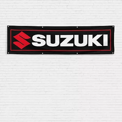 For Suzuki Motorcycle Enthusiast 2x8 Ft Flag Motocross Bike Racing Show Banner • $17.99