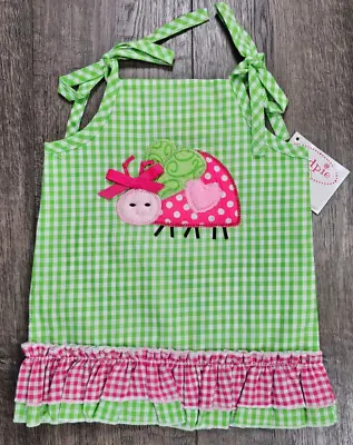 Baby Girl Clothes New Mud Pie 0-6 Month Green Check Pink Ladybug Sun Dress • $18.99
