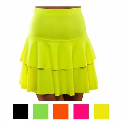 Ladies 80s Ra Ra Skirt Halloween Fancy Dress Roller Disco Diva Bright Neon • £9.99