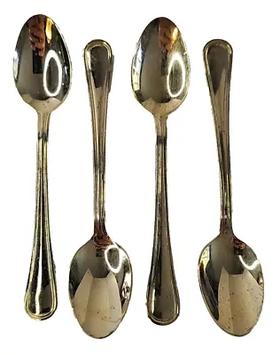 Pfaltzgraff Gold Stainless Mini Baby Small Spoon 5 1/4  Set Of 4 • $20.66