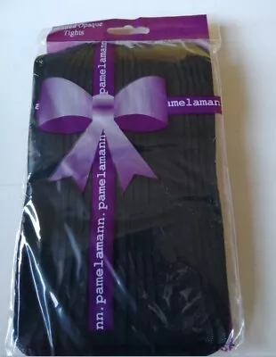 £3.99 • Buy Free P&P Ladies Textured  Pattern Opaque Tights Black Footless One Size