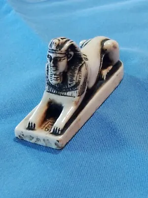 Vintage Small Egyptian Sphinx Androsphinx Signed Carving Statue Collectable  • $18.99