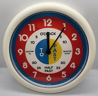 Vintage Lillian Vernon 1987 Plastic Wall Clock Teacher Classroom Works Great  • $29.99
