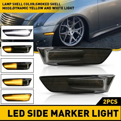 Sequential Switchback LED Side Marker Signal Lights For 03-07 Infiniti G35 Coupe • $32.29