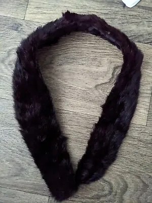 Vintage Black Mink Fur Collar Wrap Neck Warmer Lined Scarf  • $5.99