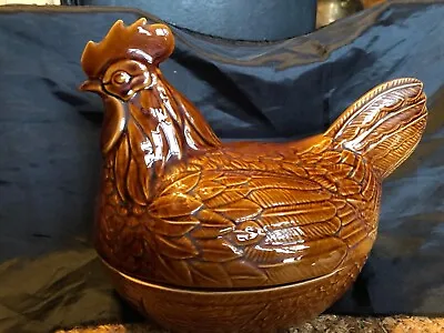 Vintage P&K Price Kensington Pottery Ceramic Hen Chicken Egg Holder Storage Pot • £20