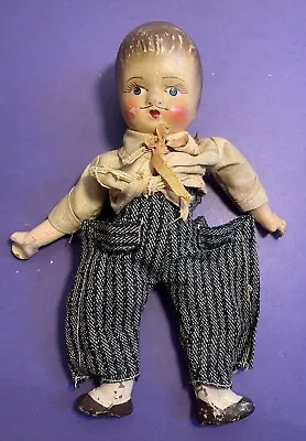 1930’s Composition 9” Mexican Doll Jointed Traditional Clothes Needs Restrung • $10