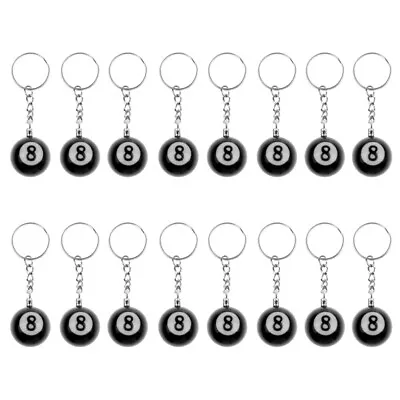 16 Pcs Billiard Pool Keychain Snooker Table Ball Key  Gift Lucky NO.8 Keychainh • $19.99