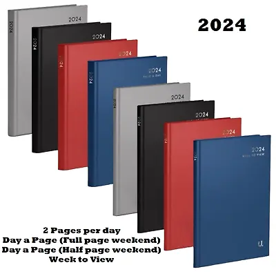 2024 Diary A4 A5 A6 Slim Pocket Diaries DAP WTV Desk Diaries Hard Backed Diaries • £2.99