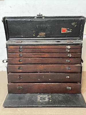 Antique Standard Trunk Co Detroit Machinist Dental Chest Specimen Cabinet 7 Draw • $299.99