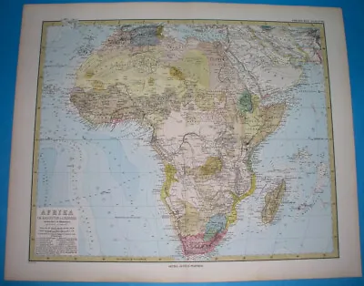 1882 Rare Original Map South Africa Togo Congo Uganda Kenya Morocco Egypt Guinea • £30.12