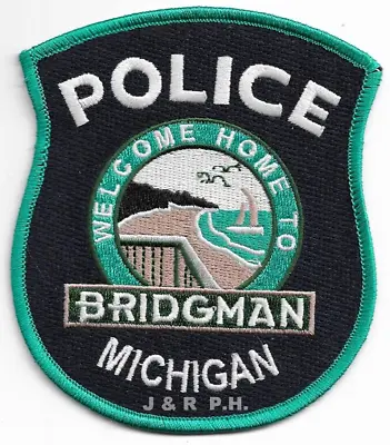 *NEW*  Bridgman Michigan (3.75  X 4.5  Size) Shoulder Police Patch (fire) • $4.35