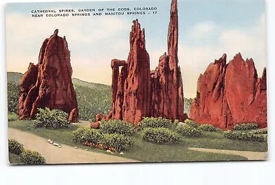 Cathedral Spires Garden Gods Colorado CO Linen Postcard Vtg Unposted • $3.88