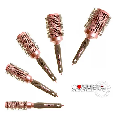 Head Jog Pink Radial Hair Brush Ionic Plastic & Rubber Handled Brushes • £10.95