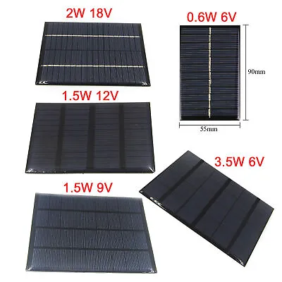 £1.64 • Buy 0.6W-3.5W 6V/9V/12V/18V Epoxy Cell Photovoltaic Battery Charger Solar Panel A2TS