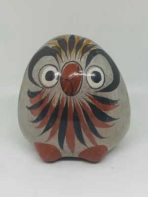 Vintage Tonala Mexican Pottery Hand Painted Folk Art Owl Figure Figurine - 1030 • $21.99