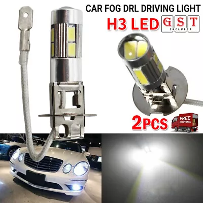 2pcs H3 Led 55w Headlight Fog Driving Light Bulbs Car Lamp Globes Cold White Au • $10.40