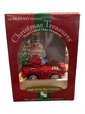 The Brass Key Christmas Treasures Classic Car Santa Ornament Vintage • $15