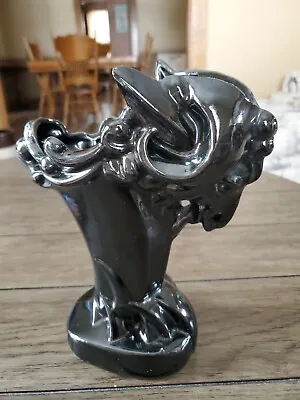 Rare! Vintage Mccoy Pottery Black Ram's Head Vase. Htf! L@@k! • $20