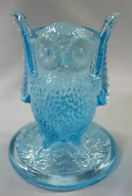 RARE Vintage Ocean Blue Westmoreland Glass Owl Toothpick Holder • $15