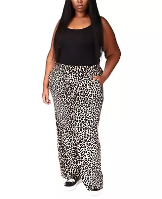 Michael Michael Kors Women's Plus Size Animal-Print Velour Wide-Leg Pants US 0X • $98