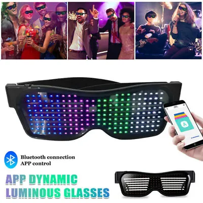 £15.99 • Buy DIY Edit Bluetooth LED Glasses APP Control For Raves Display Text Drawings UK