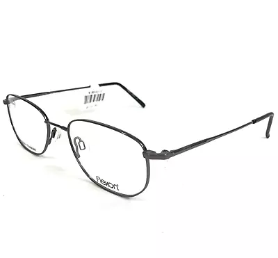 Marchon Eyeglasses Frames FLEXON 600 GUNMETAL Grey Round Full Wire Rim 52-18-140 • $79.99