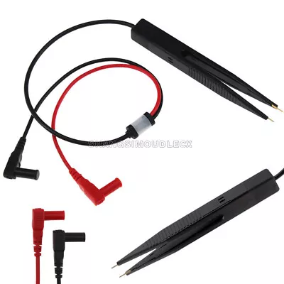 SMD Chip Test Clip Meter Lead Probe Multimeter Tweezer Capacitor Resistance • $2.62