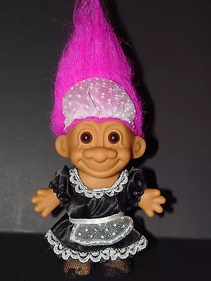 Troll Doll 4 1/2  Russ French Maid Housekeeper Purple Hair  • $14.99