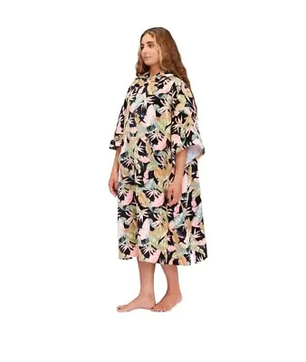 £40 • Buy Billabong Womens Hooded Towelling Changing Robe Beach Swim Poncho Jungle Night