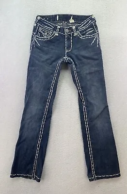 Miss Chic Womens Size 27 Dark Wash Low Rise Flap Pocket Bootcut Jeans • $15.95