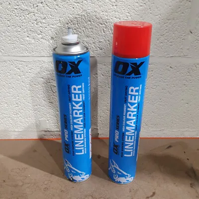 Lot 2 OX Tools T022607 Pro Series Black Permanent Line Marker Paint Spray 750ml • £19.99