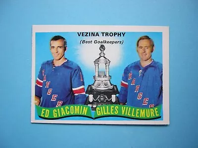 1971/72 O-pee-chee Nhl Hockey Card #248 Ed Giacomin Gilles Villemure Ex/nm Opc • $14.24