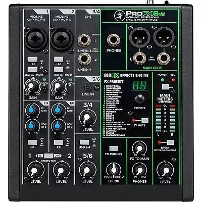 Mackie ProFX6v3 6-Channel Professional Effects Mixer With USB • $214.94