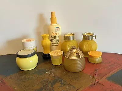 Vintage Avon Yellow Glass Lot; Lanterns Bee Hive 8 Decanters • $21