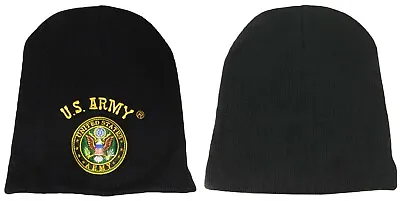U.S. United States Army Green Emblem Black Embroidered Winter Beanie Cap Hat • $9.88