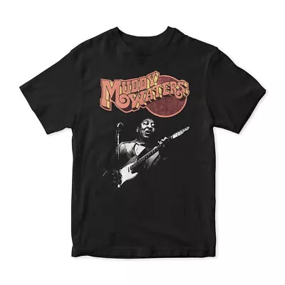 Vintage Muddy Waters Guitar Short Sleeve Black T-shirt AT25223 • $9.99