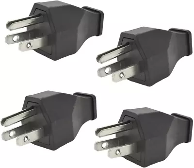 Straight Blade Plug Male Extension Cord 15 Amp 120-125 Volt Black 4 Pack NEW • $11.99