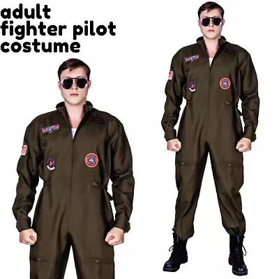 AIR FORCE FIGHTER PILOT COSTUME Top Gun Space Costume Halloween Jumpsuit • $44