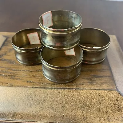 Vintage Set Of 4 Brass Napkin Rings Auckey • $16